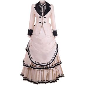 Vintage Victorian Gothic Cosplay Costume Civil War Southern Belle Ball Gown Dress Theater Edwardian Dress