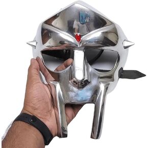 Mf Doom Gladiator Mask Fantasy Party Costume 18g Mild Steel Medieval Mask Roman Gladiator Viking Mask Helmet Face Mask With Attachable Leather Straps.