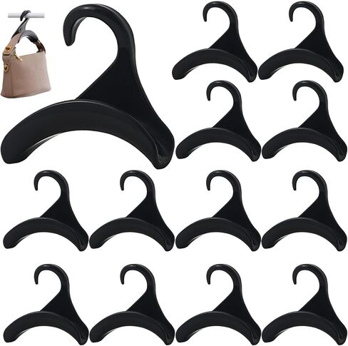 12 Pcs Purse Hanger Hook Acrylic Black Bag Tie Handbag Belt Hanger Closet Organizer Storage Handbags Tote Holder for Storing Handbags Satchels in Saudi Arabia