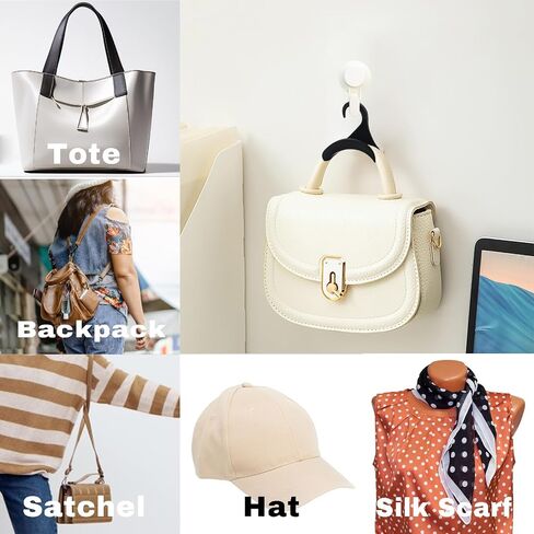 12 Pcs Purse Hanger Hook Acrylic Black Bag Tie Handbag Belt Hanger Closet Organizer Storage Handbags Tote Holder for Storing Handbags Satchels in Saudi Arabia