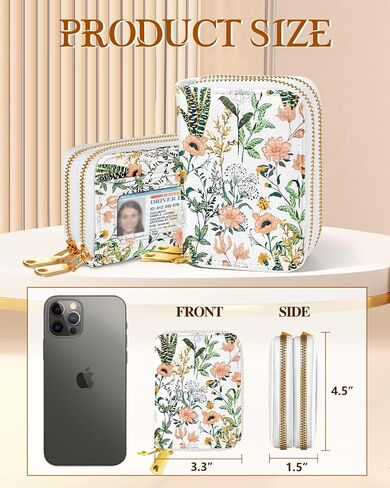 Credit Card Holder for Women - RFID Women Wallet Leather Card Wallet for Ladies Girls Female Aesthetic Cute Wallet with Card Slots Coin Cash Zipper Purse & ID Window, Colorful Owl in Saudi Arabia