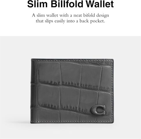 COACH Men's Slim Billfold, Charcoal in Saudi Arabia