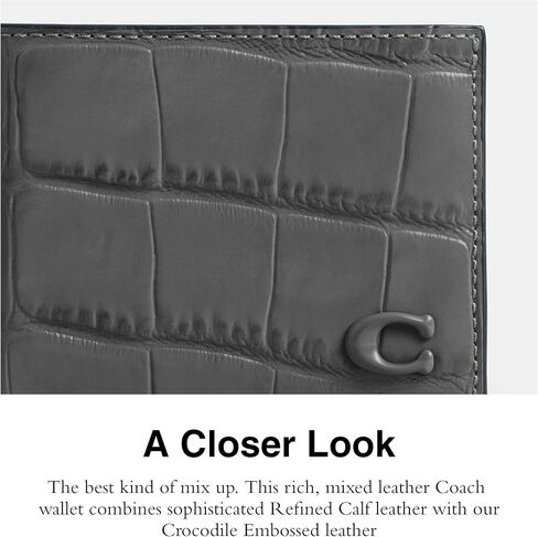 COACH Men's Slim Billfold, Charcoal in Saudi Arabia