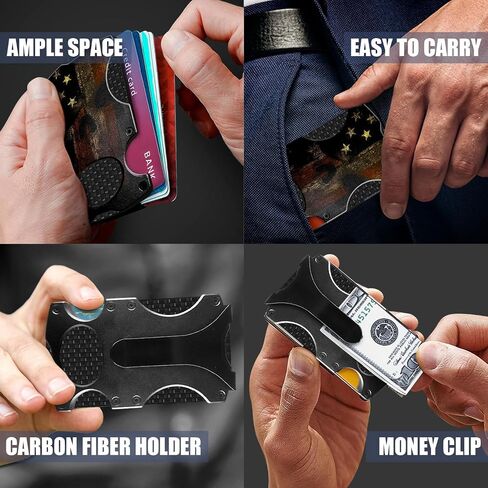 Tactical Men's Wallet, Christian Minimalist Wallet with Money Clip and Credit Card Holder, Slim Aluminum Metal Money Clip, RFID Blocking Card Holder Wallet, Holds up 12 Cards and Cash, Ideal Man Gift in Saudi Arabia
