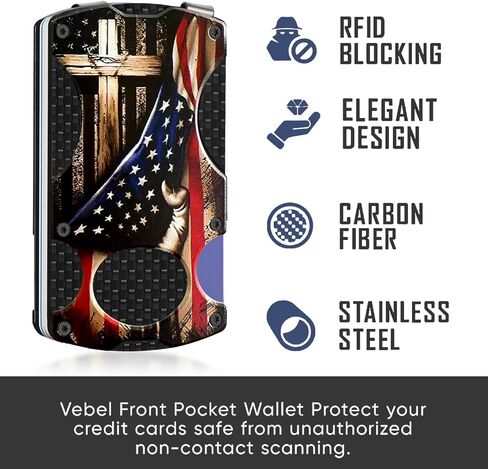 Tactical Men's Wallet, Christian Minimalist Wallet with Money Clip and Credit Card Holder, Slim Aluminum Metal Money Clip, RFID Blocking Card Holder Wallet, Holds up 12 Cards and Cash, Ideal Man Gift in Saudi Arabia