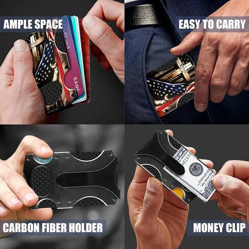 Tactical Men's Wallet, Christian Minimalist Wallet with Money Clip and Credit Card Holder, Slim Aluminum Metal Money Clip, RFID Blocking Card Holder Wallet, Holds up 12 Cards and Cash, Ideal Man Gift in Saudi Arabia