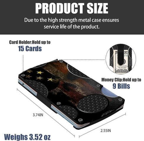Tactical Men's Wallet, Christian Minimalist Wallet with Money Clip and Credit Card Holder, Slim Aluminum Metal Money Clip, RFID Blocking Card Holder Wallet, Holds up 12 Cards and Cash, Ideal Man Gift in Saudi Arabia