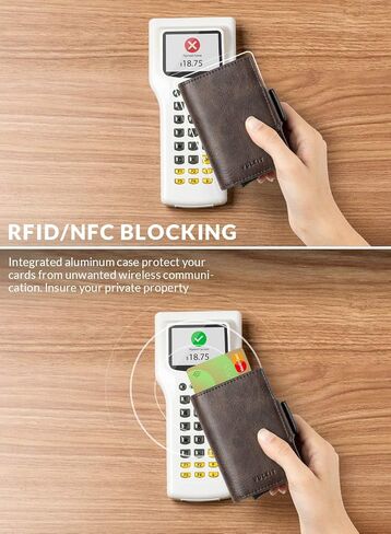 حامل بطاقة الائتمان VULKIT RFID من الجلد التلقائي المنبثق المحفظة المغناطيسية حافظة بطاقة مزدوجة للرجال والنساء in Kuwait