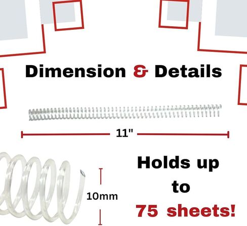 ملف ربط حلزوني من MyBinding من 4 إلى 1 - 75 ورقة - قطر 10 ملم، شفاف، الكمية 100 (P100-10-12) in Kuwait