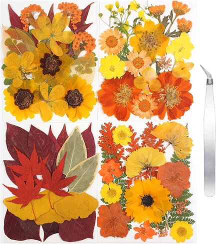 CONVELIFE Dried Flowers for Resin, 103pcs Natural Flowers and Leaves Compressed, Vacuum Packed DIY Pressed Flowers for Epoxy, Jewelry, Candles, Soap, Nail Production in Kuwait