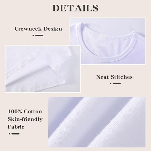 5 Pack Cotton Long Sleeve Tee Shirts for Boys Kids Toddlers' Basic Crewneck Tops T-Shirts in Saudi Arabia