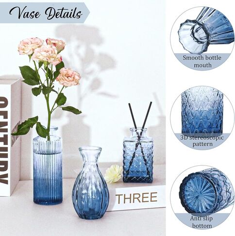 36Pcs Bud Vases Set Small Vintage Glass Bottles Clear Bud Vases in Bulk Multiple Shape Cute Glass Vases for Rustic Wedding Centerpieces Table Decorations and Home Decor(Clear) in Kuwait
