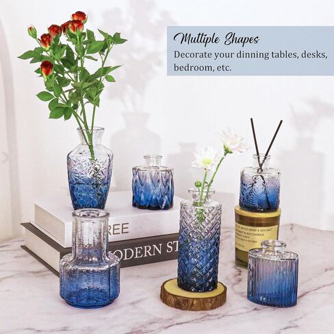 36Pcs Bud Vases Set Small Vintage Glass Bottles Clear Bud Vases in Bulk Multiple Shape Cute Glass Vases for Rustic Wedding Centerpieces Table Decorations and Home Decor(Clear) in Kuwait