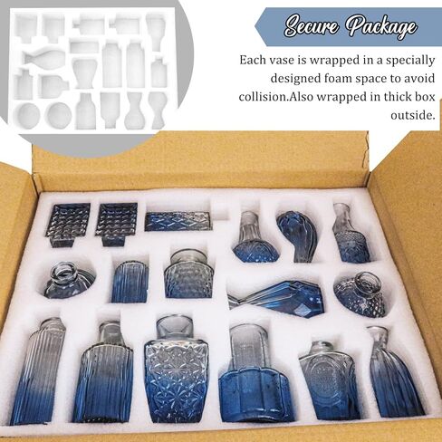36Pcs Bud Vases Set Small Vintage Glass Bottles Clear Bud Vases in Bulk Multiple Shape Cute Glass Vases for Rustic Wedding Centerpieces Table Decorations and Home Decor(Clear) in Kuwait