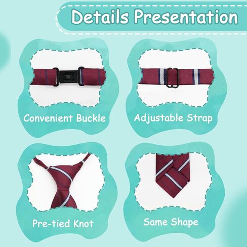 Boys Tie Pre-tied Kids Tie, Boy Tie Adjustable Boys Black Tie for Wedding Graduation School Cosplay Uniforms in Kuwait