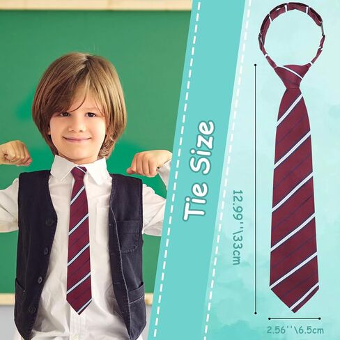 Boys Tie Pre-tied Kids Tie, Boy Tie Adjustable Boys Black Tie for Wedding Graduation School Cosplay Uniforms in Kuwait