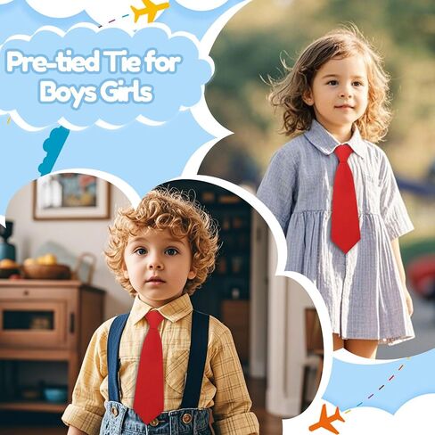 Tie for Boys Kids, 8.66" Toddler Ties Adjustable Pre-Tied Necktie for Baby Infant Uniform Shirt Wedding Party in Saudi Arabia