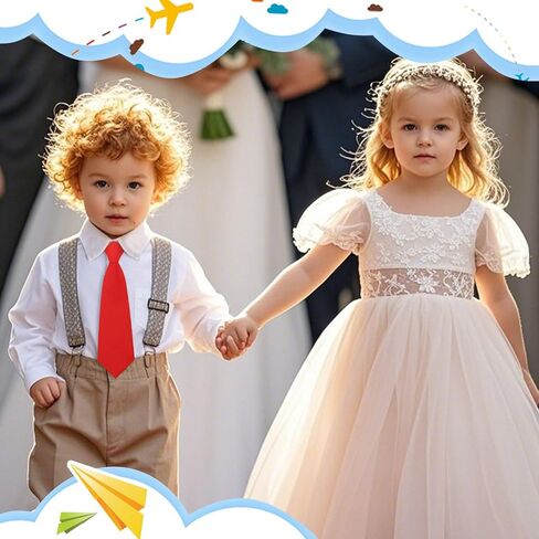 Tie for Boys Kids, 8.66" Toddler Ties Adjustable Pre-Tied Necktie for Baby Infant Uniform Shirt Wedding Party in Saudi Arabia