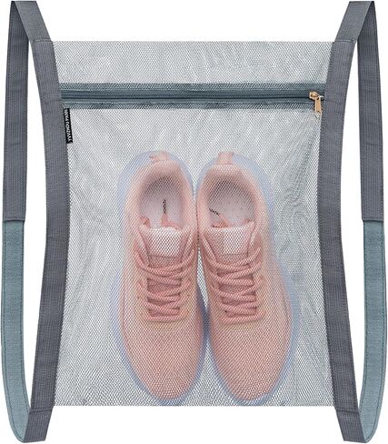 Shoe Drying Bag, Sneaker Bags for Dryer, Bag for Drying Shoes, Reusable Shoe Dryer Mesh Bags, Honeycomb Net Laundry Bags with Zipper & Strap for Washing Machine, Shoes, Clothing, 15.7x13.8 Inch, White in Saudi Arabia