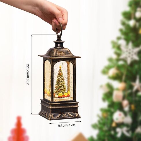 Snow Globe Christmas, Rotating Santa Reindeer, Snow Globes with Light Up Musical, Swirling Glitter & 6H Timer, Plays 8 Christmas Musics, Rotating Train in Saudi Arabia