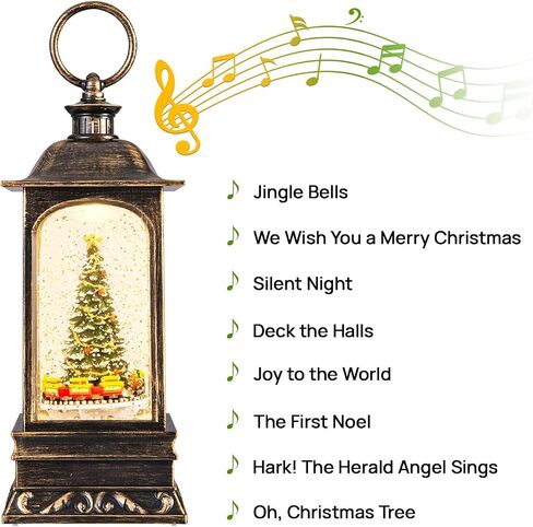 Snow Globe Christmas, Rotating Santa Reindeer, Snow Globes with Light Up Musical, Swirling Glitter & 6H Timer, Plays 8 Christmas Musics, Rotating Train in Saudi Arabia