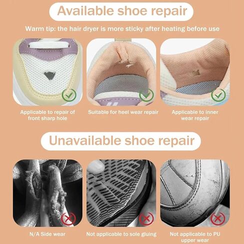 6 Pieces/Pack Blue Shoe Patches Adhesive Shoe Patch Vamp Repair Stickers Sneakers Leather Shoes Rim Stickers Repairment of Heel Repair Patch Care Kits Shoe Care Treatments and Dyes Accessories in Saudi Arabia