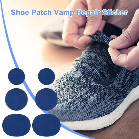 6 Pieces/Pack Blue Shoe Patches Adhesive Shoe Patch Vamp Repair Stickers Sneakers Leather Shoes Rim Stickers Repairment of Heel Repair Patch Care Kits Shoe Care Treatments and Dyes Accessories in Saudi Arabia