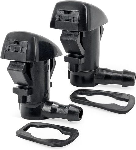 فوهات غسالة الزجاج الأمامي Click&Fit المتوافقة مع Ford Fusion من 2008 إلى 2012 - رشاشات المياه النفاثة الأمامية تستبدل 8E5Z17603A، 2 منافذ، أسود، طقم مكون من قطعتين in Kuwait