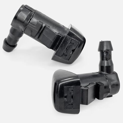 فوهات غسالة الزجاج الأمامي Click&Fit المتوافقة مع Ford Fusion من 2008 إلى 2012 - رشاشات المياه النفاثة الأمامية تستبدل 8E5Z17603A، 2 منافذ، أسود، طقم مكون من قطعتين in Kuwait