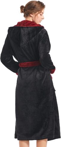 Inner Wish Women Hooded Plush Robe, Fleece Cozy Warm Bathrobe in Saudi Arabia