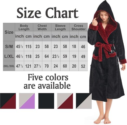 Inner Wish Women Hooded Plush Robe, Fleece Cozy Warm Bathrobe in Saudi Arabia