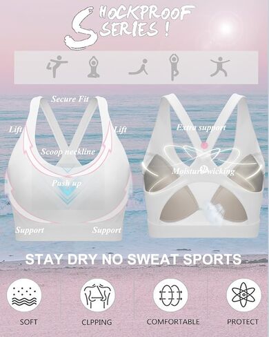 RUNNING GIRL High Impact Sports Bras for Women,Racerback Running Bra Workout Crop Tank Tops Longline Sports Bra Push up in Kuwait