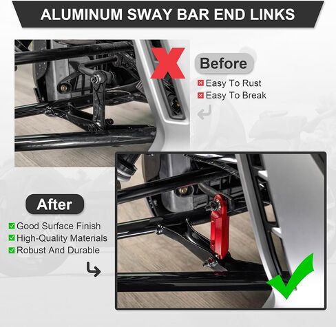 Billet Aluminum Sway Bar End Links for the Can-Am Ryker 600/900 / Rally (2019-2025) & Sport (2022-2025)| Rod End Kit (Red) in Saudi Arabia