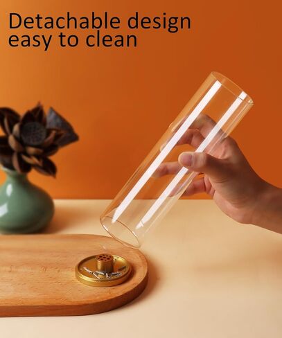 Incense Holder, Insence-Stick Holder [Anti-Ash Flying], Modern Incense Burner for Sticks with Removable Glass Ash Catcher, for Home Decor Yoga Meditation-Gold in Saudi Arabia