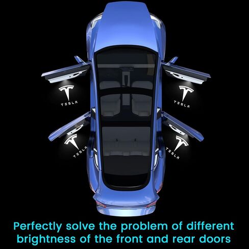 Puddle Lights Compatible with Tesla Model Y/3/S/X Accessories, Ultra-Bright Welcome Light, Door Projector Lights in Saudi Arabia