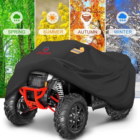 Comnova ATV Cover for 4 Wheelers - 95 Inch ATV Covers 600D Heavy Duty & Waterproof, Outdoor Four Wheeler Quad Cover All Weather Large for Polaris, Kawasaki, Arctic Cat, Honda, Yamaha and More in Kuwait
