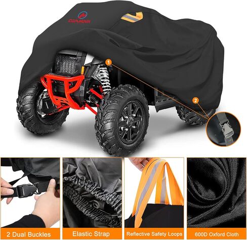 Comnova ATV Cover for 4 Wheelers - 95 Inch ATV Covers 600D Heavy Duty & Waterproof, Outdoor Four Wheeler Quad Cover All Weather Large for Polaris, Kawasaki, Arctic Cat, Honda, Yamaha and More in Kuwait