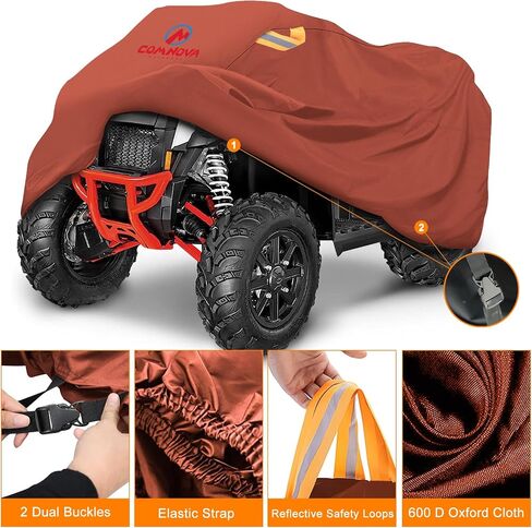 Comnova ATV Cover for 4 Wheelers - 95 Inch ATV Covers 600D Heavy Duty & Waterproof, Outdoor Four Wheeler Quad Cover All Weather Large for Polaris, Kawasaki, Arctic Cat, Honda, Yamaha and More in Kuwait