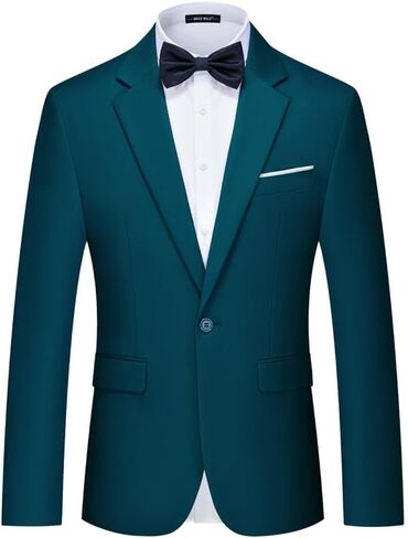 MAGE MALE Men's Suit Jacket One Button Elegant Solid Slim Fit Single Breasted Party Blazer Jacket in Saudi Arabia