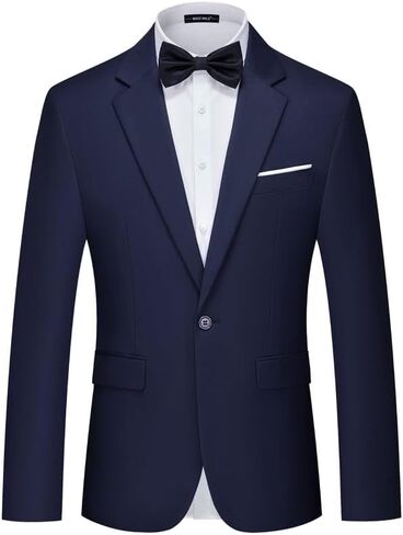 MAGE MALE Men's Suit Jacket One Button Elegant Solid Slim Fit Single Breasted Party Blazer Jacket in Saudi Arabia