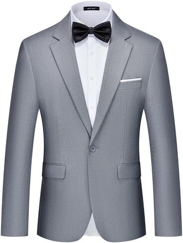 MAGE MALE Men's Suit Jacket One Button Elegant Solid Slim Fit Single Breasted Party Blazer Jacket in Saudi Arabia
