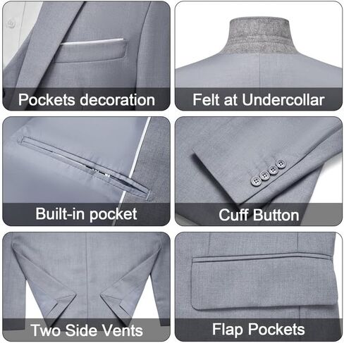 MAGE MALE Men's Suit Jacket One Button Elegant Solid Slim Fit Single Breasted Party Blazer Jacket in Saudi Arabia