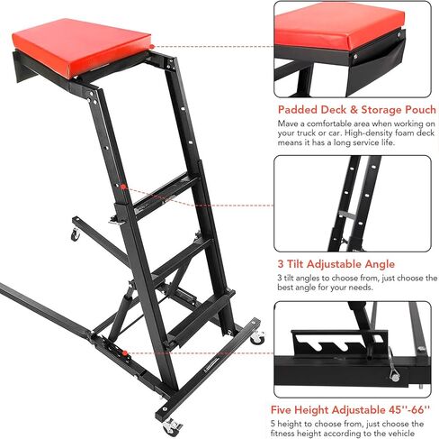 towallmark أعلى الزاحف السيارات، محرك الزاحف 48 "-66"، 400 رطل قدرة عالية الزاحف، 4 عجلات دوارة، سطح مبطن، الزاحف قابلة للطي للمرآب المنزلي، ورشة إصلاح الصيانة in Kuwait