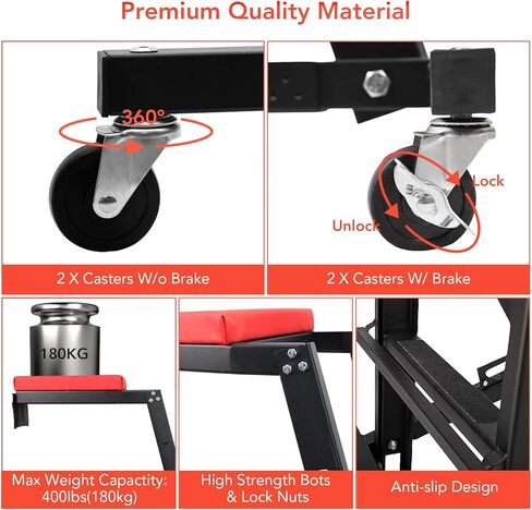 towallmark أعلى الزاحف السيارات، محرك الزاحف 48 "-66"، 400 رطل قدرة عالية الزاحف، 4 عجلات دوارة، سطح مبطن، الزاحف قابلة للطي للمرآب المنزلي، ورشة إصلاح الصيانة in Kuwait