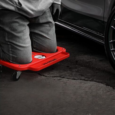 M-AUTO Rolling Knee Creeper Durable Knee Pads with Full 360 Degree Turn Casters and Tool Tray, Garage Kneeling Pads on Swivel Castors for Home Workshop Auto Repairing Maintaining, Black in Saudi Arabia