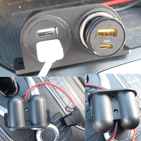 Dual USB Outlet Cigarette Lighter Socket Splitter 12V 4.2A Car Charger Power Outlet Adapter Replacement with Blade Fuse for RV Boat Marine Truck ATV UTV Bus etc in Kuwait
