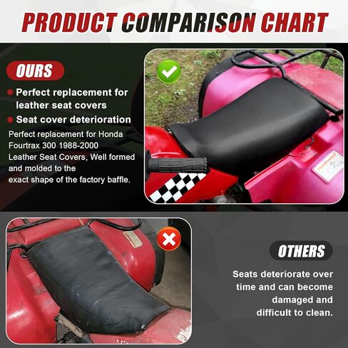 Micro Fiber Leather Seat Cover Replacement for 2000-2006 Honda TRX350 Rancher and 2004-2006 Honda TRX400 Rancher ATV Seat Accessories Black in Kuwait