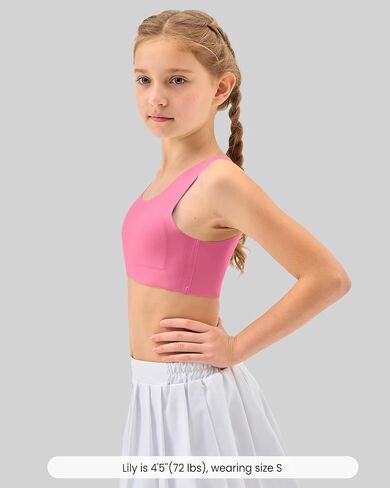 Girls First Bra 7-12 Seamless Training Bras for Girls Sports Bras Stretchy Comfortable- No Pads, Chest Double Lined in Kuwait