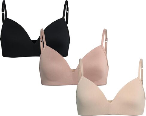 LaLa Girls' Training Bra - 3 Pack Lightly Molded Wire-Free A-Cup Girls Sports Bra Cami - Breathable Training Bras for Girls in Saudi Arabia