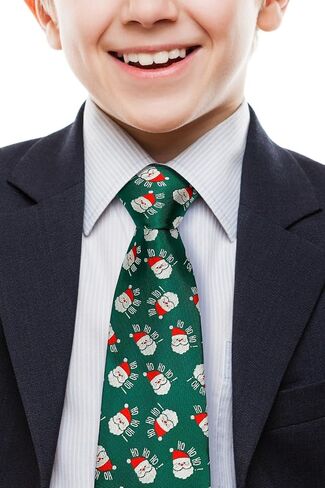 Retreez Christmas Happy Santa Claus Ho Ho Ho Pattern Boy's Tie - 8-10 years in Saudi Arabia